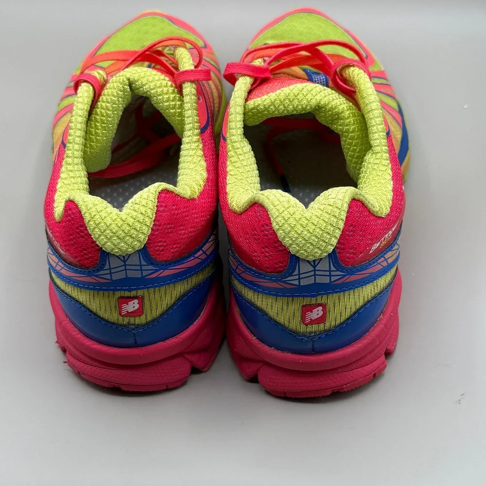 New Balance Womens Running Shoes Neon Pink Yellow Blue Sneakers Size 7.5 - Picture 6 of 9